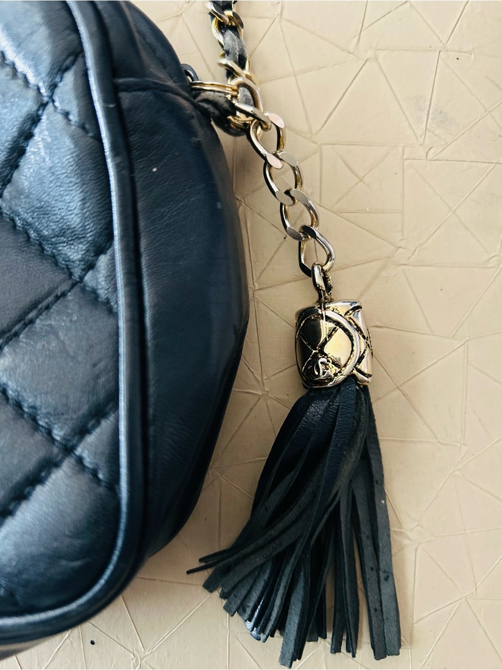 Chanel Mini leather Bag Black Quilted In Chain Made In France C592 - Picture 11 of 11